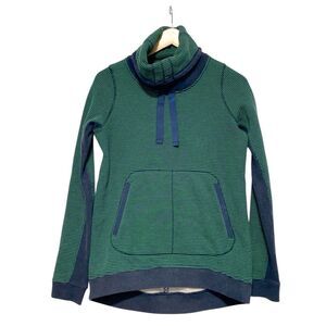 Lululemon Athletica Green and Navy Striped Hoodie